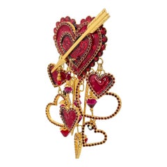 Vintage Lunch at the Ritz Wild at Heart Broche Romantic Swarovski Statement Pin