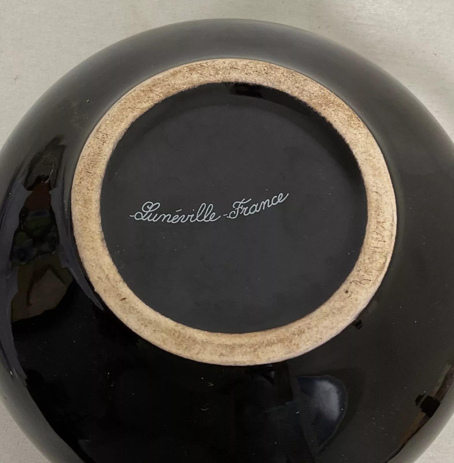 Tetera Vintage Luneville France - Cerámica marrón con detalles de colores - 2Y505 en venta 4