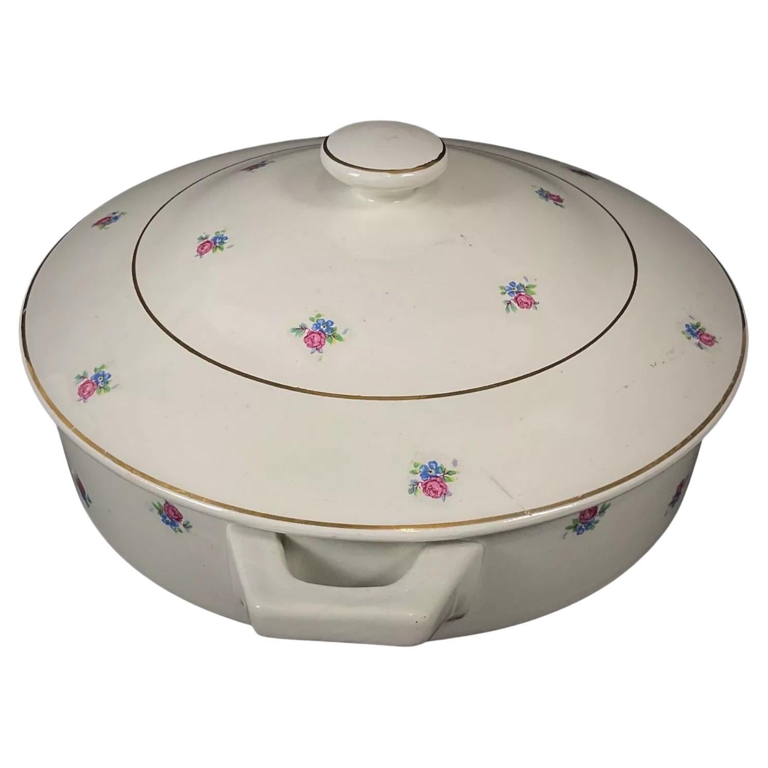 Soupière Vintage Luneville avec décoration florale - Fabriquée en France - 2Y468