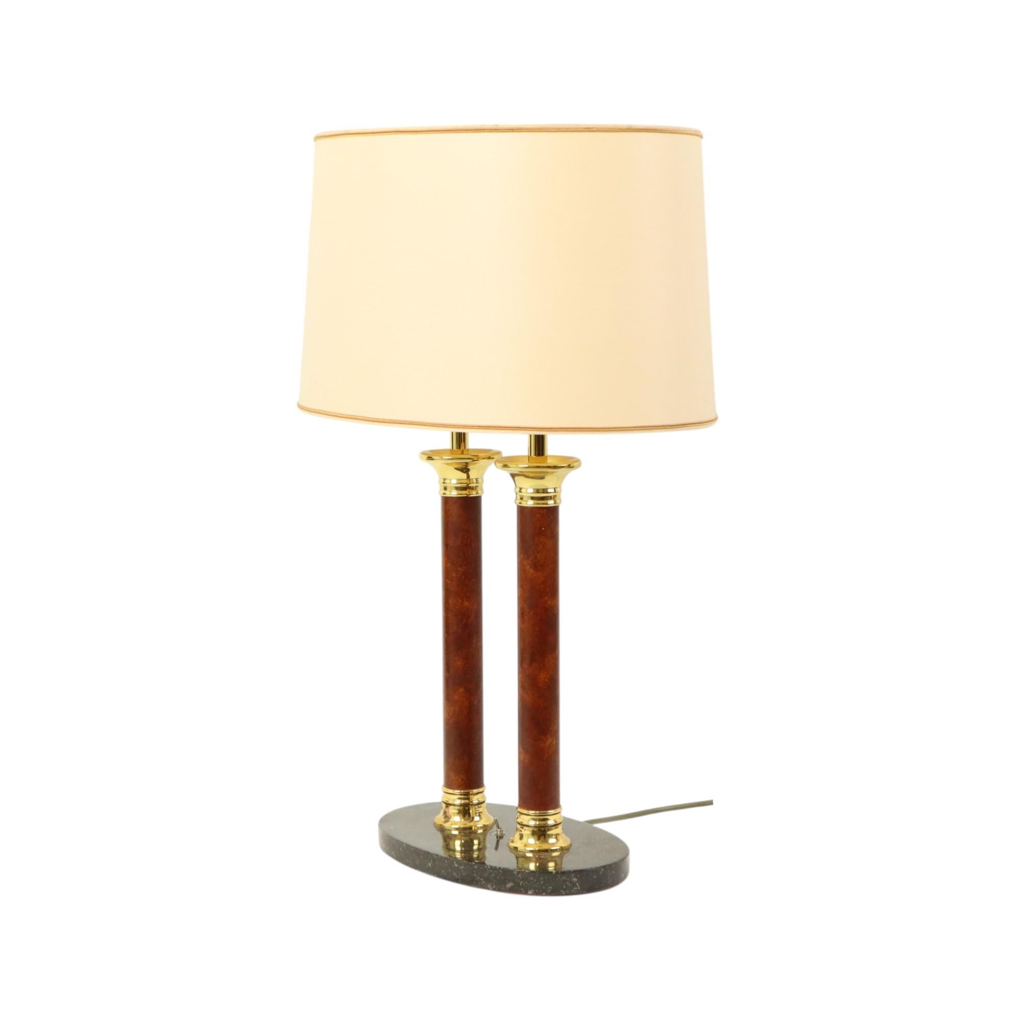 Belgian Vintage Lusterie Deknudt Table Lamp Hollywood Regency Style For Sale