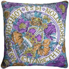 Vintage Luxury Cushions "Coronation London 1953" Bespoke Silk Pillow