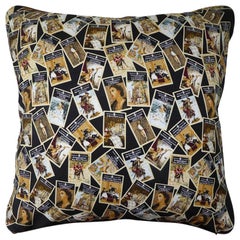 Retro Luxury Cushions "Penguin Classics" Bespoke Silk Pillow Made in London