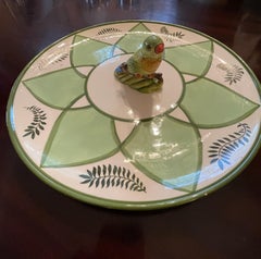 Assiette de service ou plat d'appoint vintage « Perroquets » de Lynn Chase