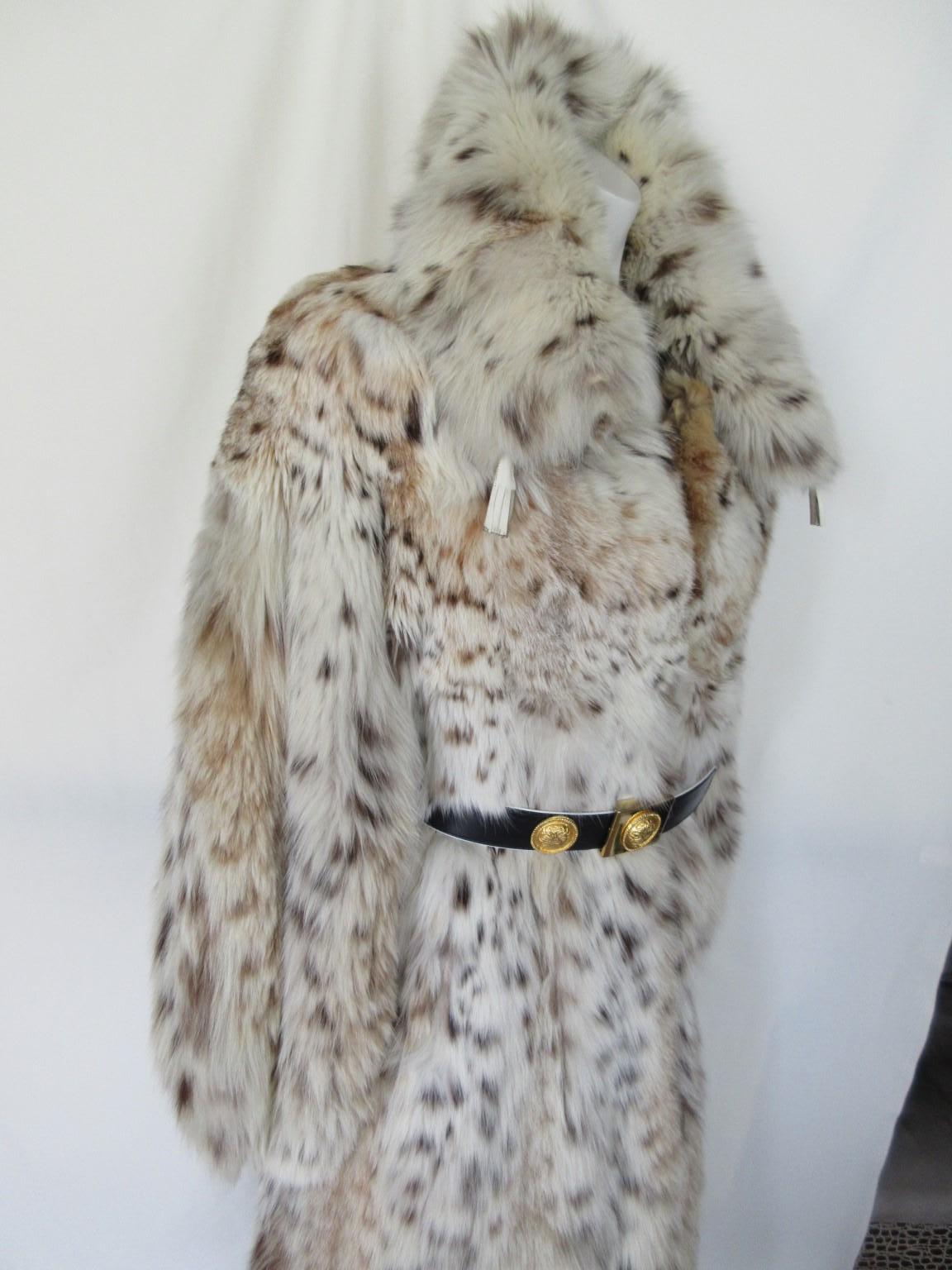 Vintage Lynx Fur Long Coat For Sale 1
