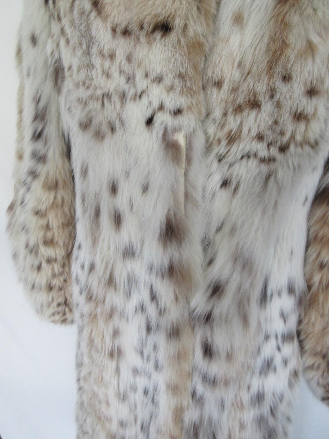 Vintage Lynx Fur Long Coat For Sale 2
