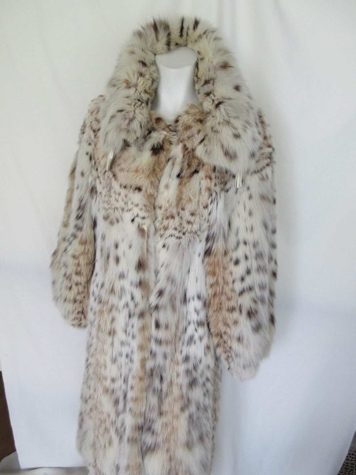 Vintage Lynx Fur Long Coat For Sale 4