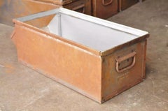 Vintage Lyon Aurora IL Steel Metal American Industrial 23" Stackable Storage Bin