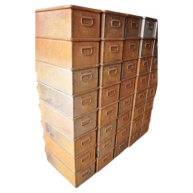 Vintage Cole Steel Metal Industrial Stacking Flat File Map Cabinet w ...