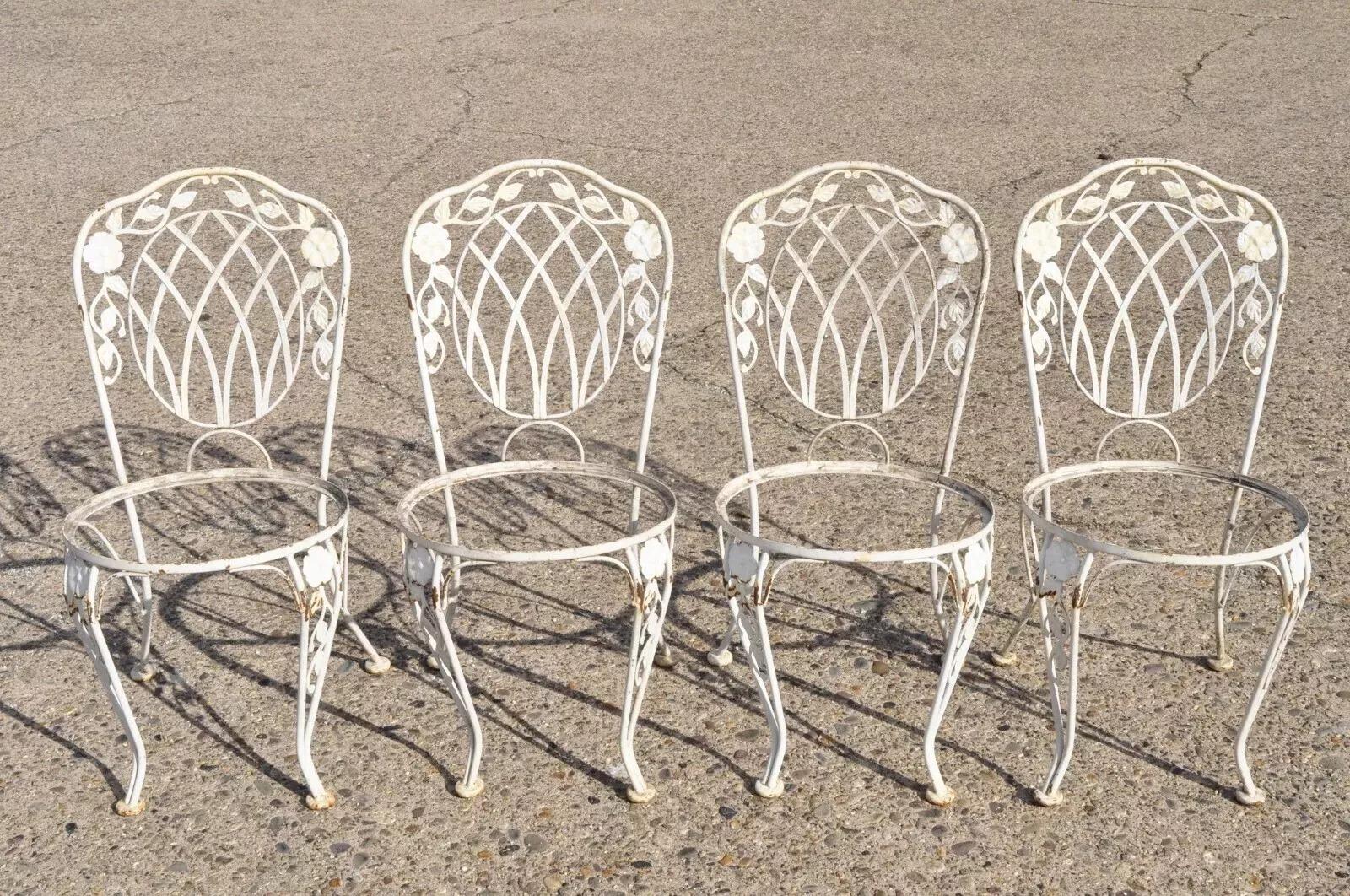 Schmiedeeisernes Garten-/ Terrassen-/Esszimmer-Set in Lyon-Form mit Windblumen-Gitter, 5 Teile im Angebot 5
