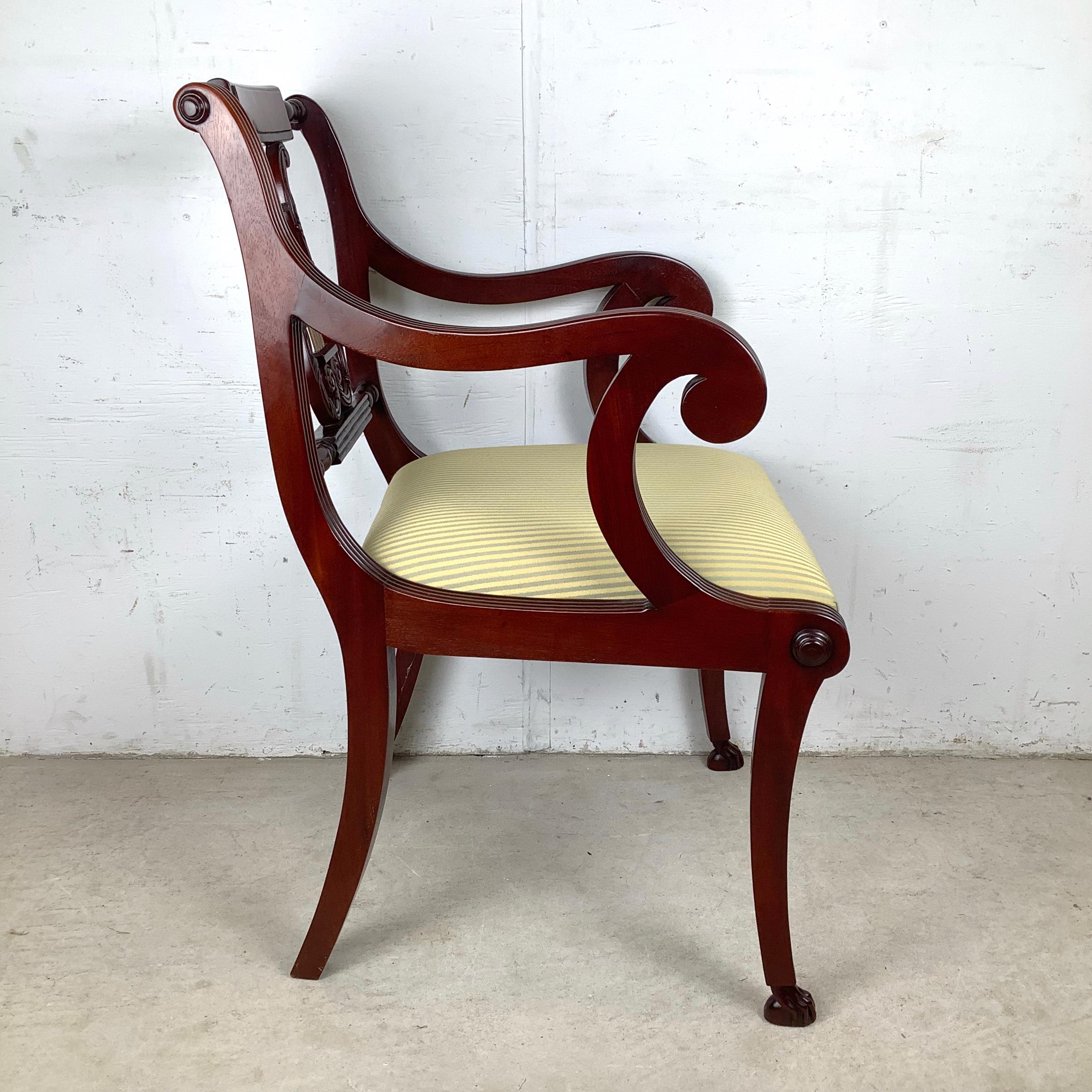 Vintage Lyre-Back Accent Chair With Fluted Arms im Angebot 3