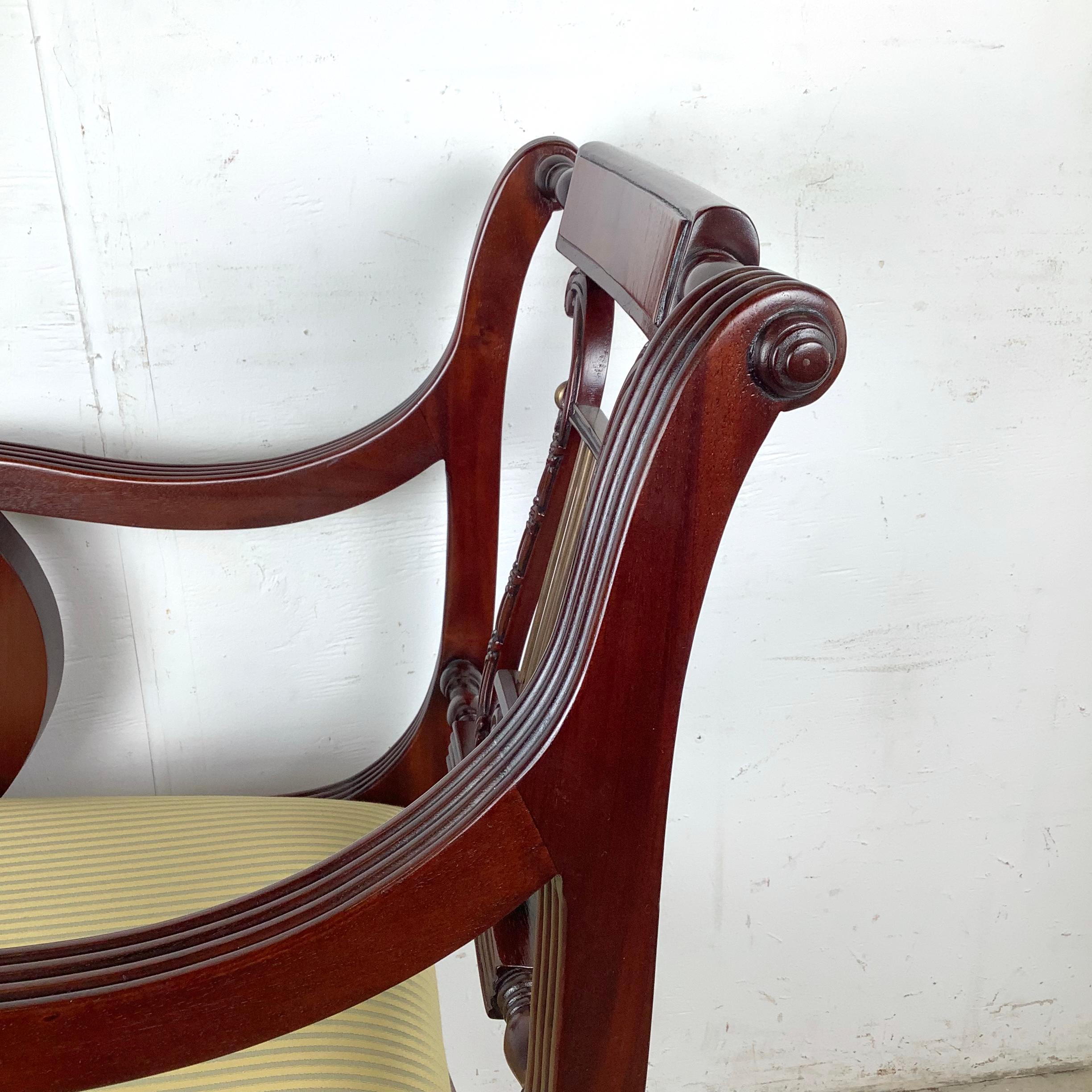 Vintage Lyre-Back Accent Chair With Fluted Arms im Angebot 4