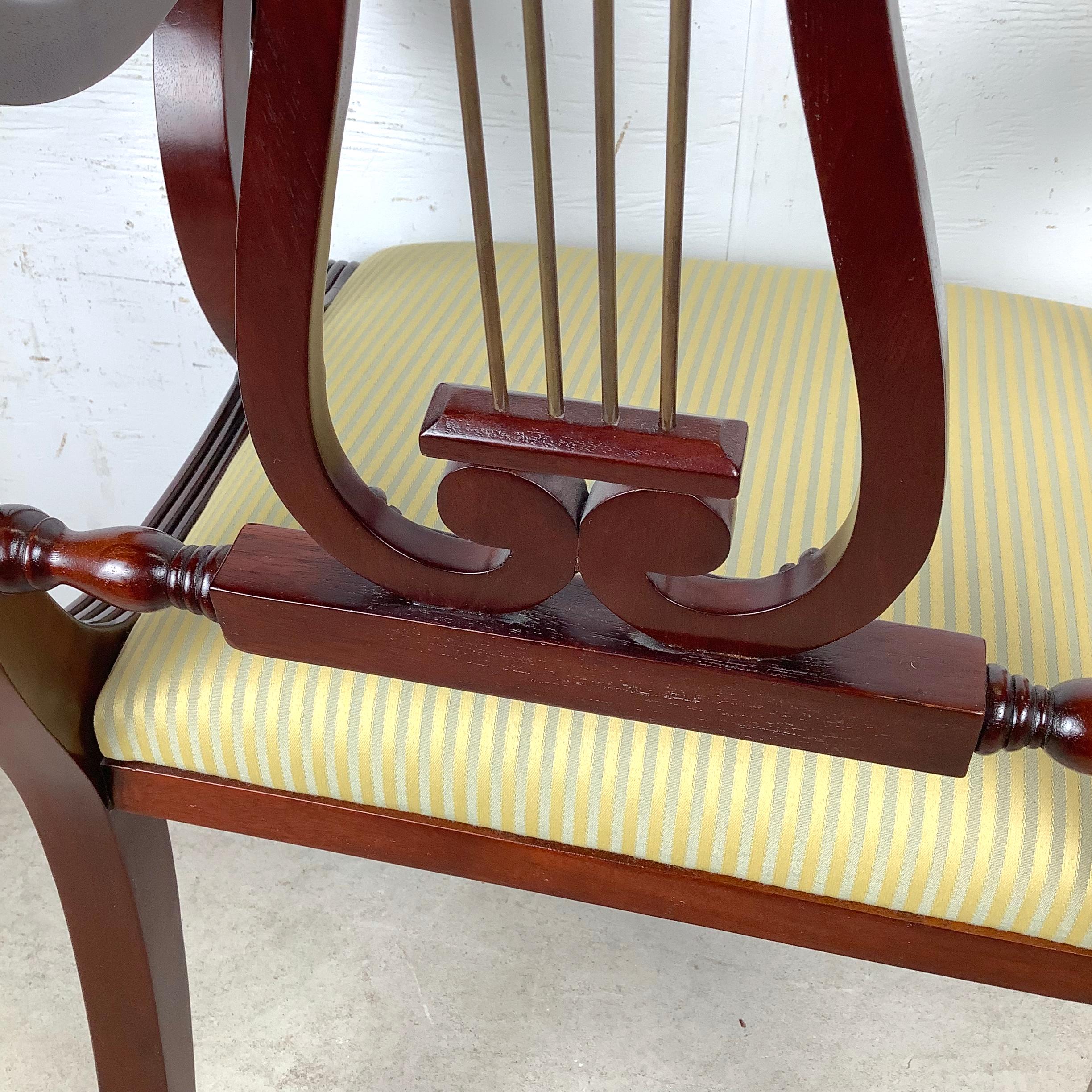 Vintage Lyre-Back Accent Chair With Fluted Arms im Angebot 6
