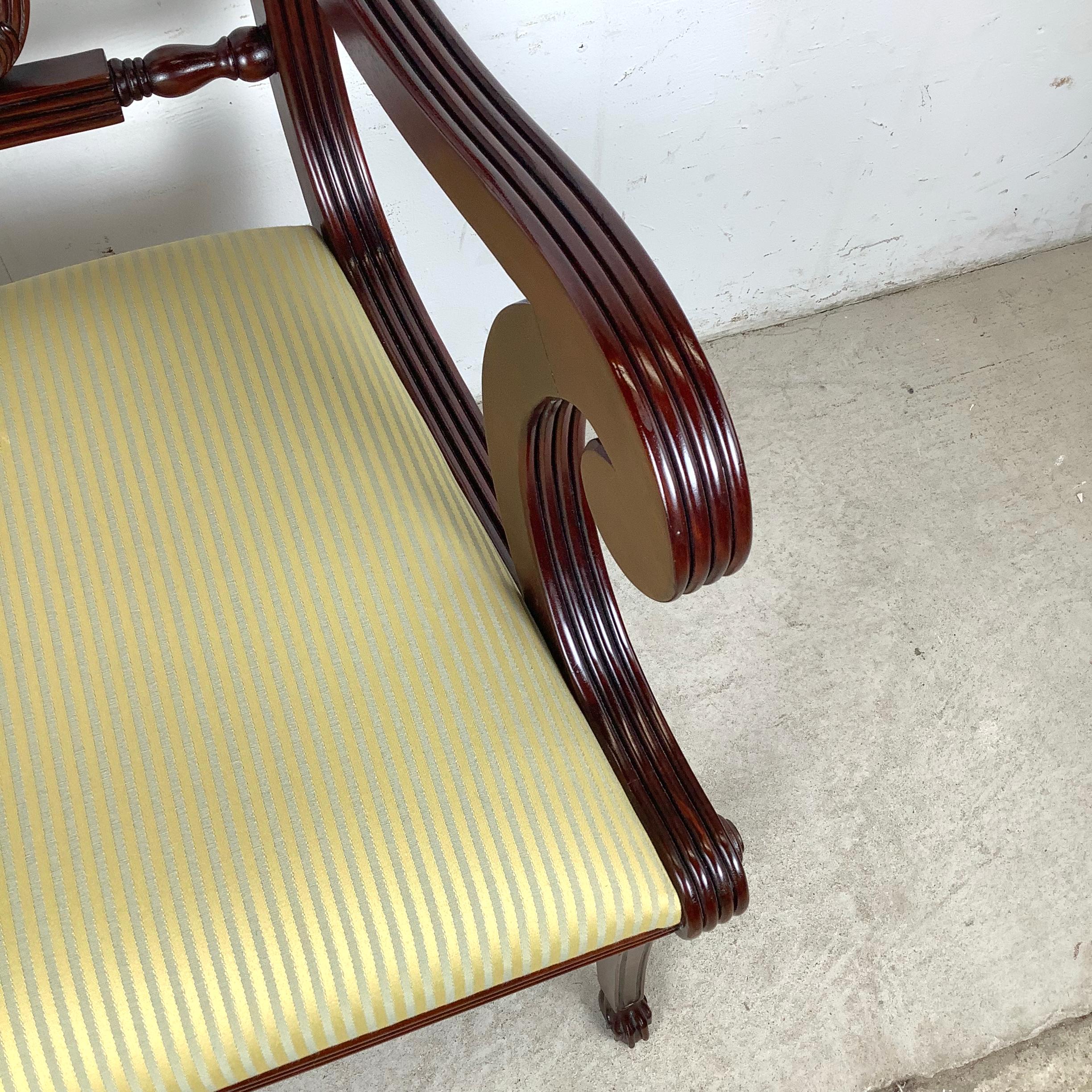 Vintage Lyre-Back Accent Chair With Fluted Arms im Angebot 9