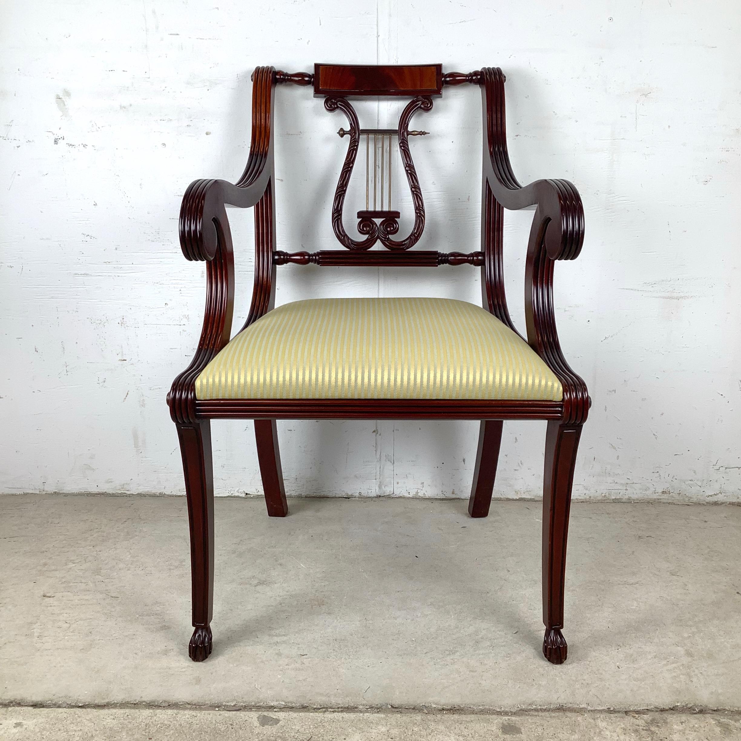 Vintage Lyre-Back Accent Chair With Fluted Arms im Angebot 11