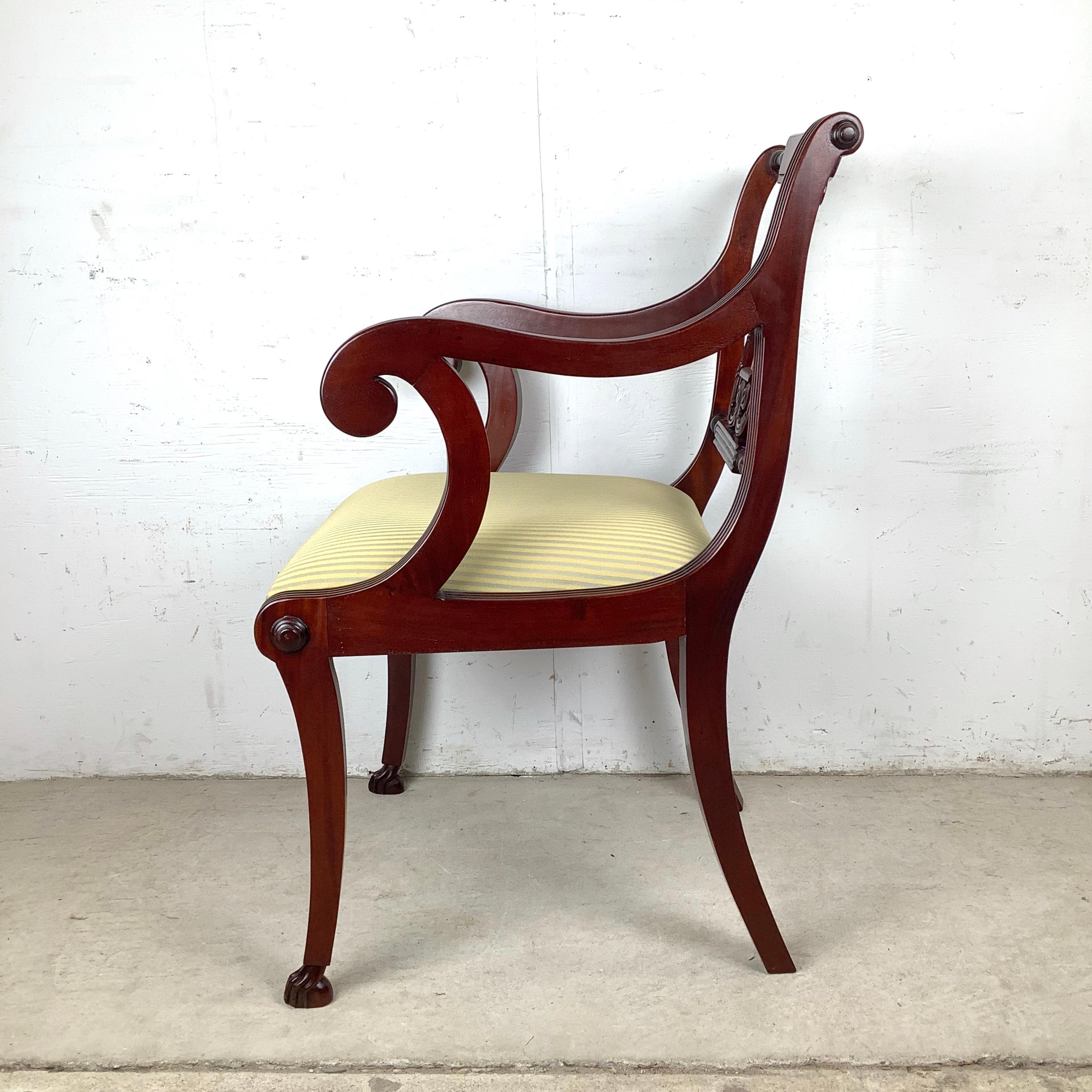 Vintage Lyre-Back Accent Chair With Fluted Arms im Angebot 1