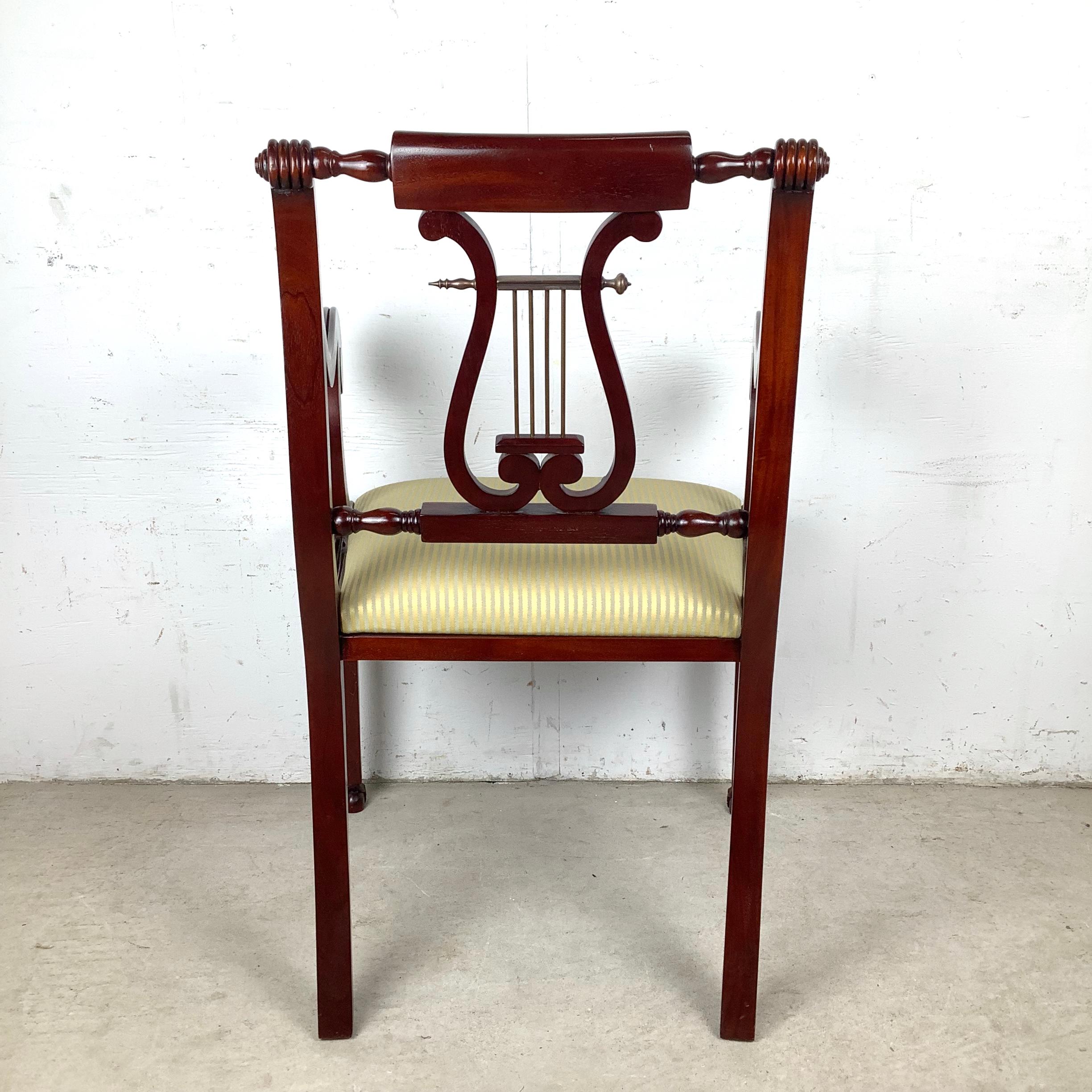 Vintage Lyre-Back Accent Chair With Fluted Arms im Angebot 2