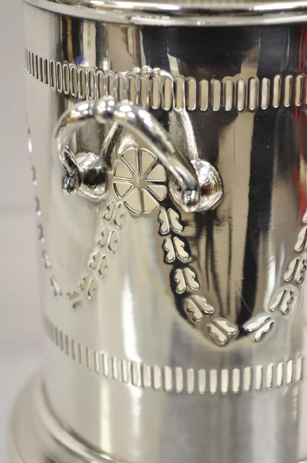 Sottobicchiere per bottiglie di vino e champagne vintage M. Bros English Edwardian Silver Plated in vendita 2