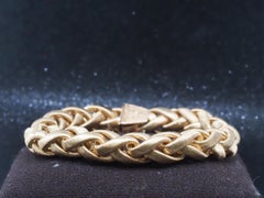 Vintage M. BUCCELATTI 18K Yellow Gold Weave Pattern Textured Bracelet - VHK#3b