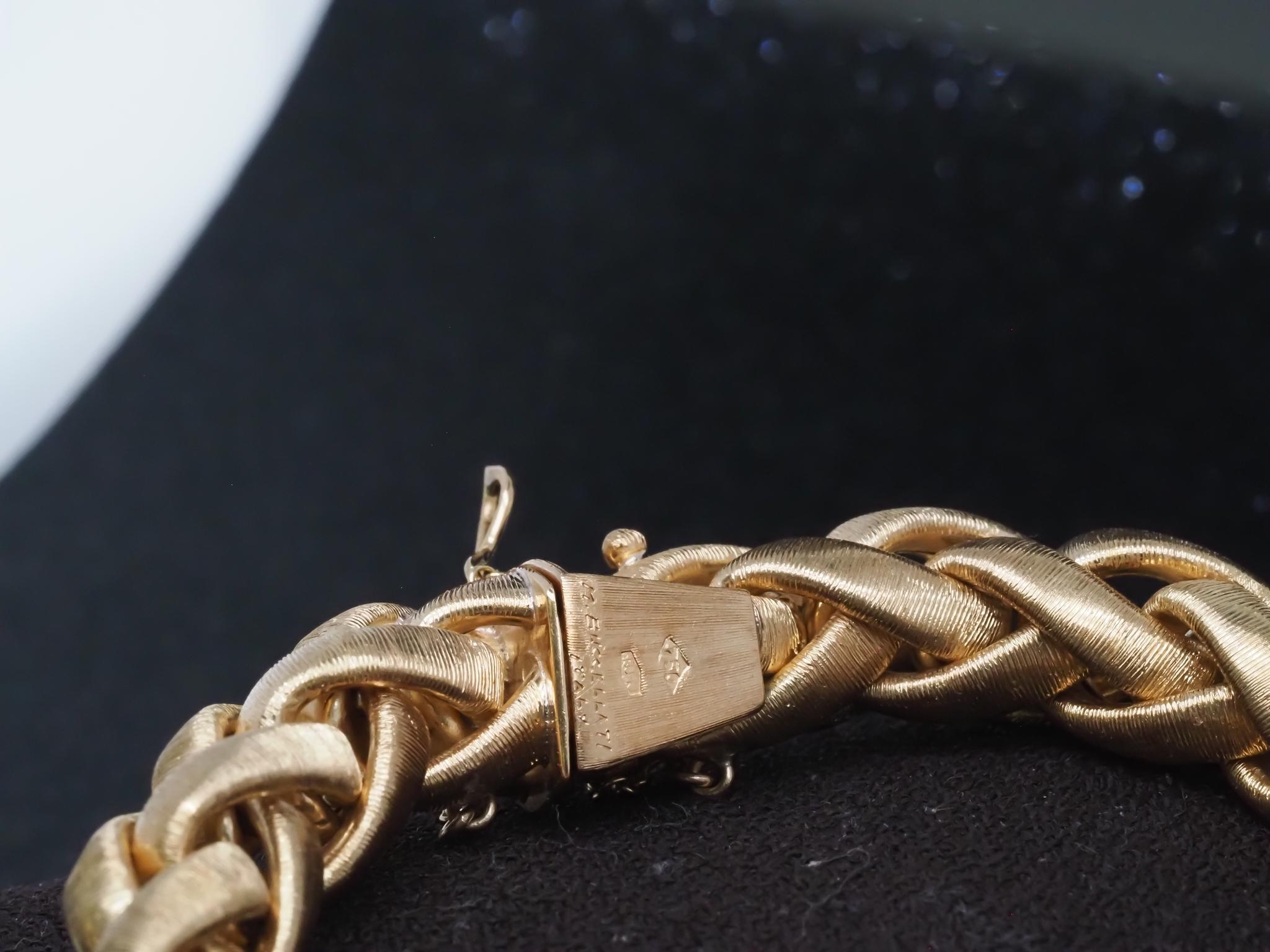 Vintage A&M. BUCCELATTI Bracelet texturé en or jaune 18K - VHK#3b en vente 5