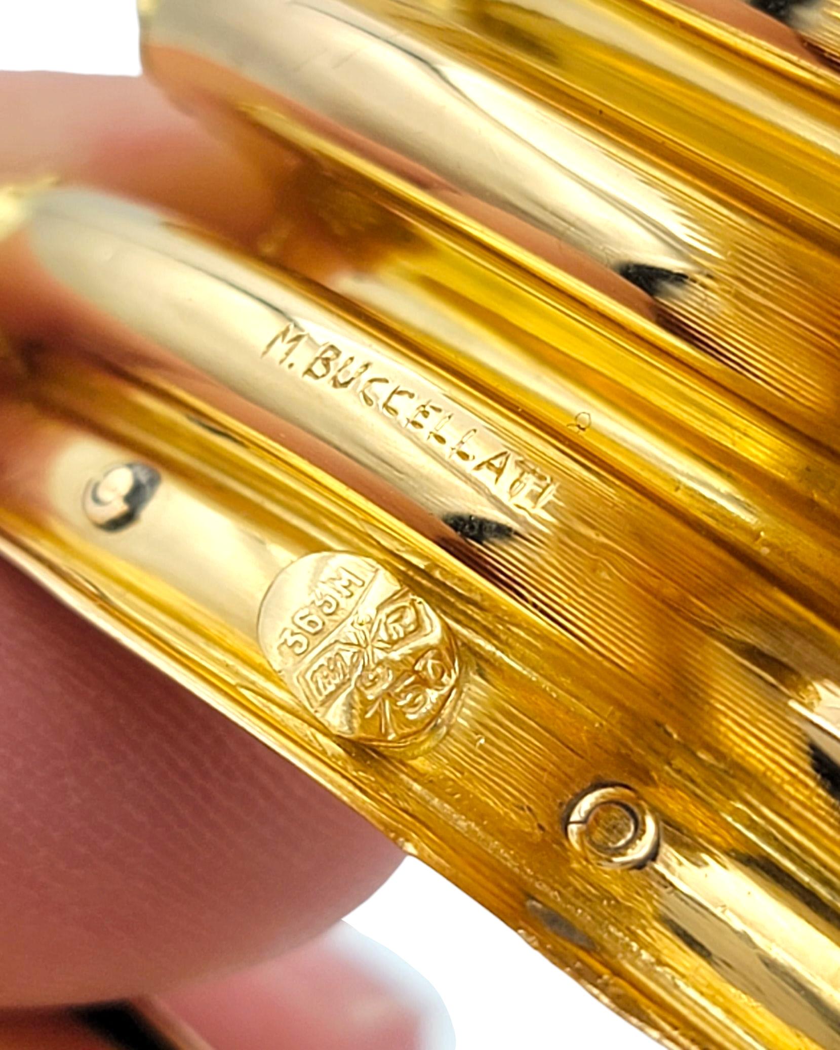 Vintage A&M Buccellati Manchette large cannelée or jaune 18 carats en vente 4