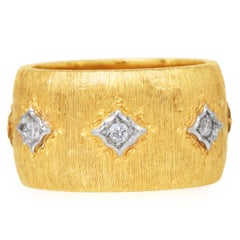Vintage M Buccellati Macri Eternelle Diamond 18K Gold Ring