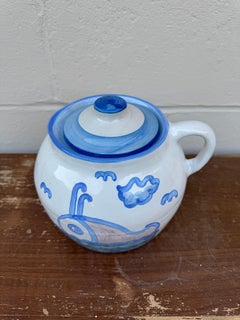 Jahrgang M.A. Hadley Handbemaltes Bohnentopf-Geschirrgefäß mit Walmuster