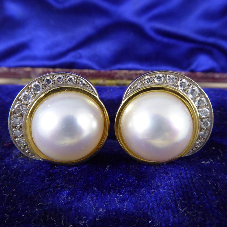 Vintage mabe pearl earrings clearance
