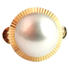 Vintage Mabe Pearl Cocktail Ring, 14k Yellow Gold