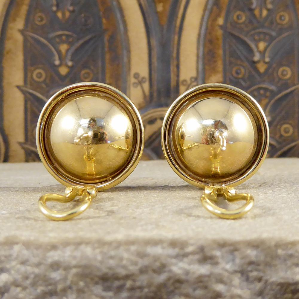 Women's or Men's Vintage Mabe Pearl Earrings in Yellow Gold