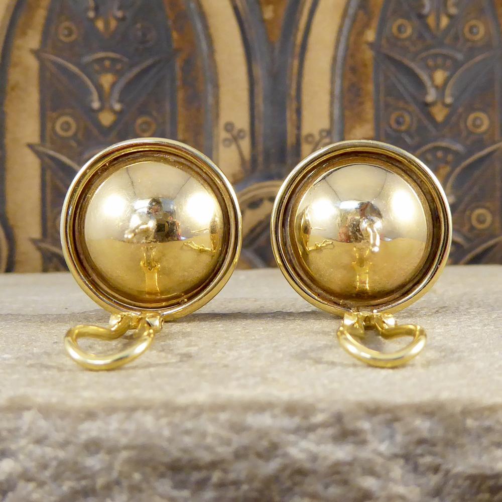 Women's or Men's Vintage Mabe Pearl Earrings in Yellow Gold