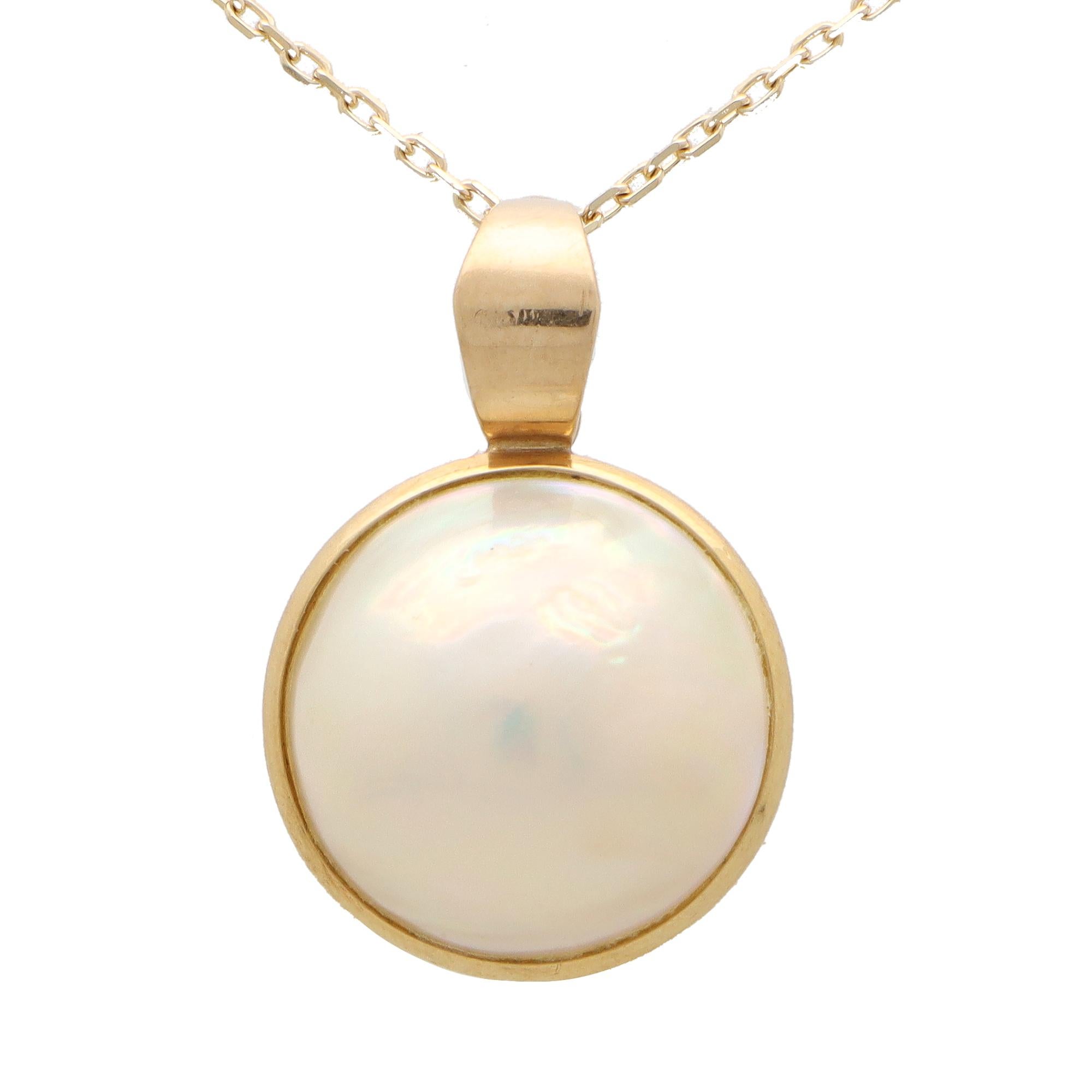 mabe pearl pendant gold