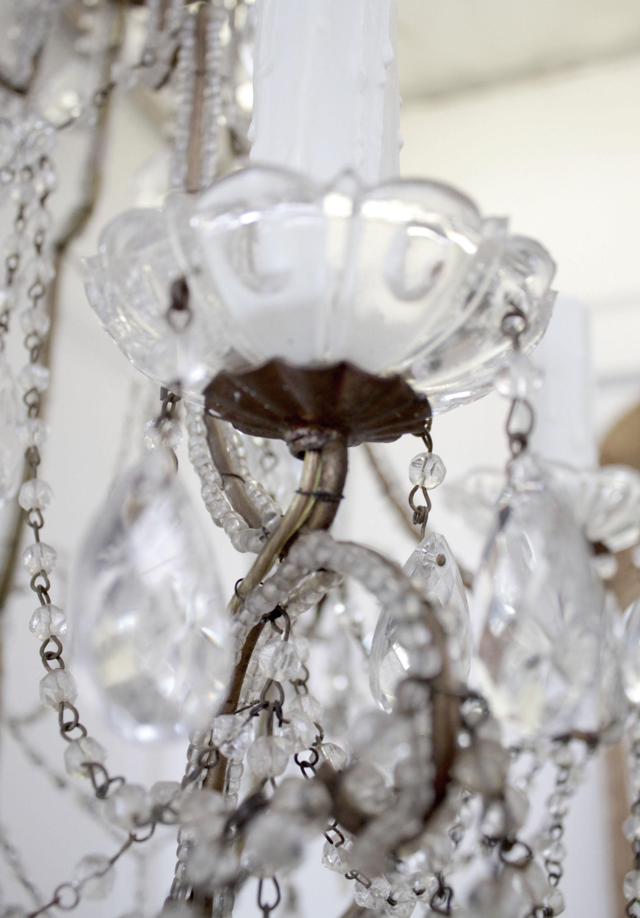 Lampadario a bracci con perline Macaroni vintage in vendita 2
