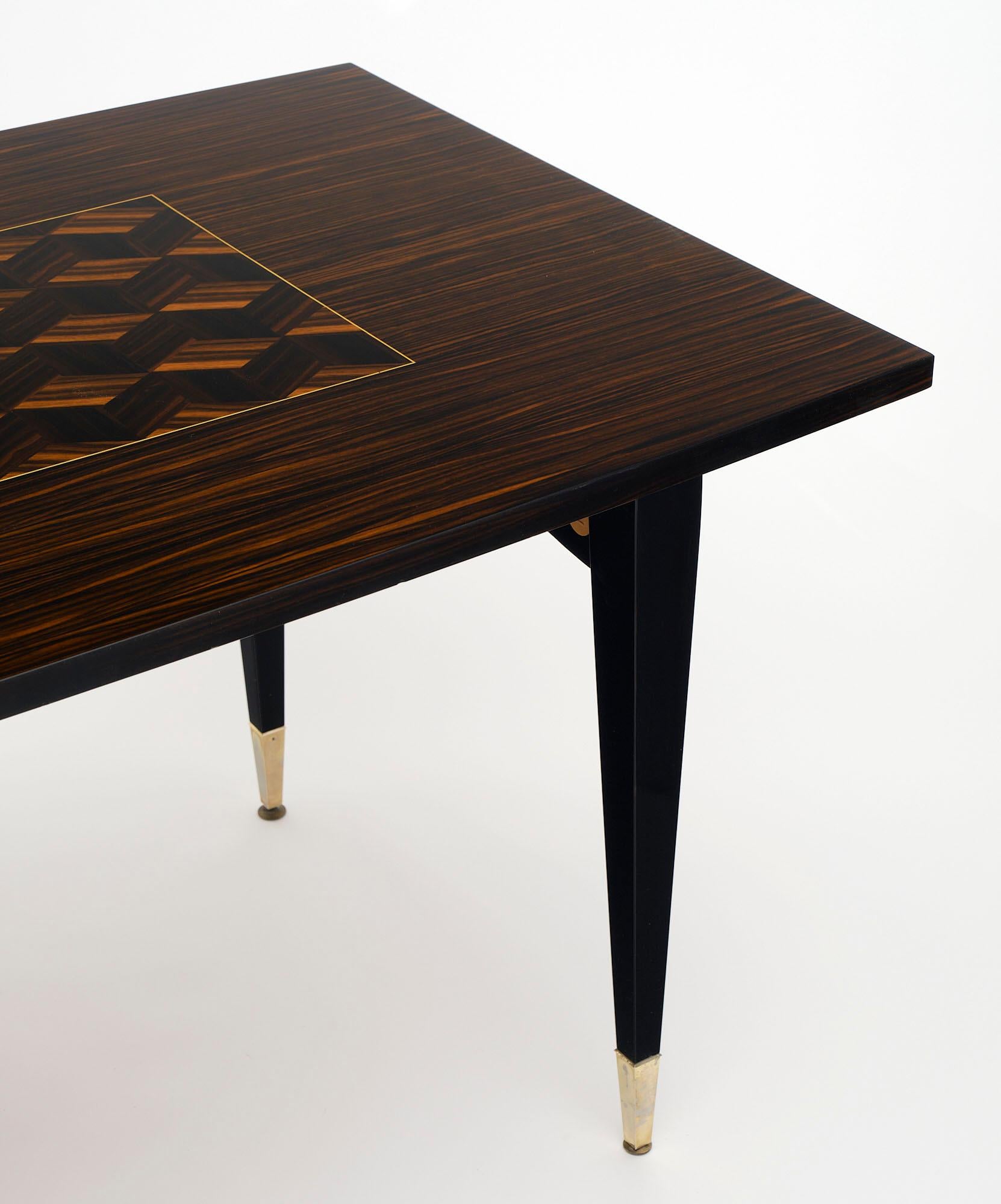 Mid-20th Century Vintage Macassar Dining Table with Leaves