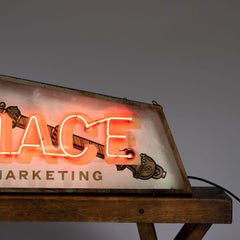 Vintage 'Mace Marketing' Neon Lightbox Advertising Sign, 1950s