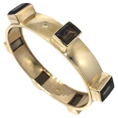 Vintage Macefield Smoky Quartz Bangle Bracelet in 14k Gold