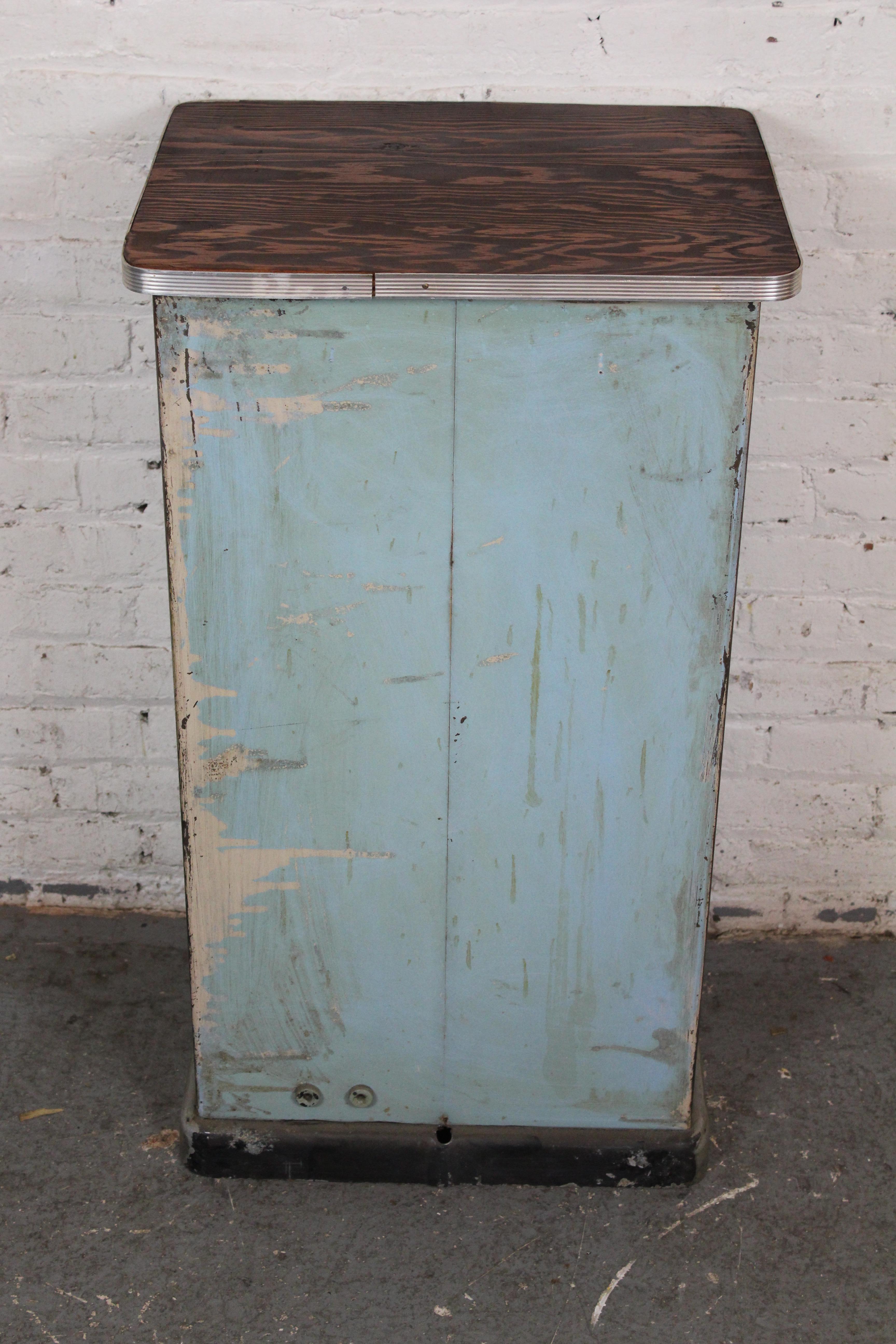 Welded Vintage Machine Age Sterilizing Medical Cabinet For Sale