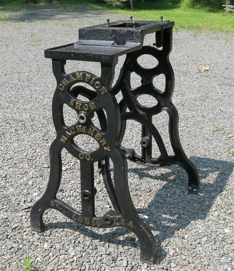 Vintage Cast Iron Machine Base Champion Shoe Manufacturing Co. St