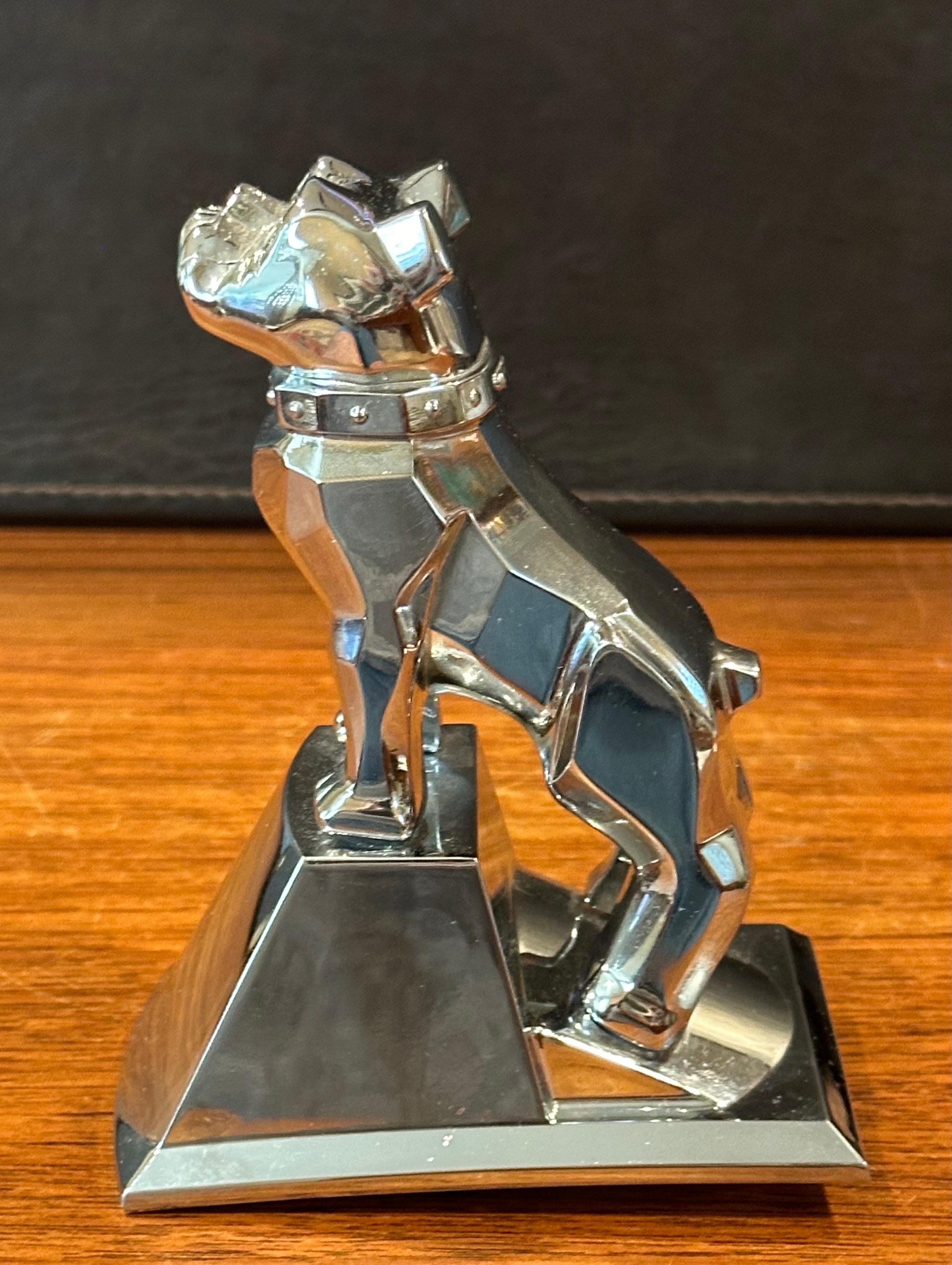 Vintage Mack Truck Bulldog Chrome Hood Ornament / Sculpture  In Good Condition For Sale In San Diego, CA