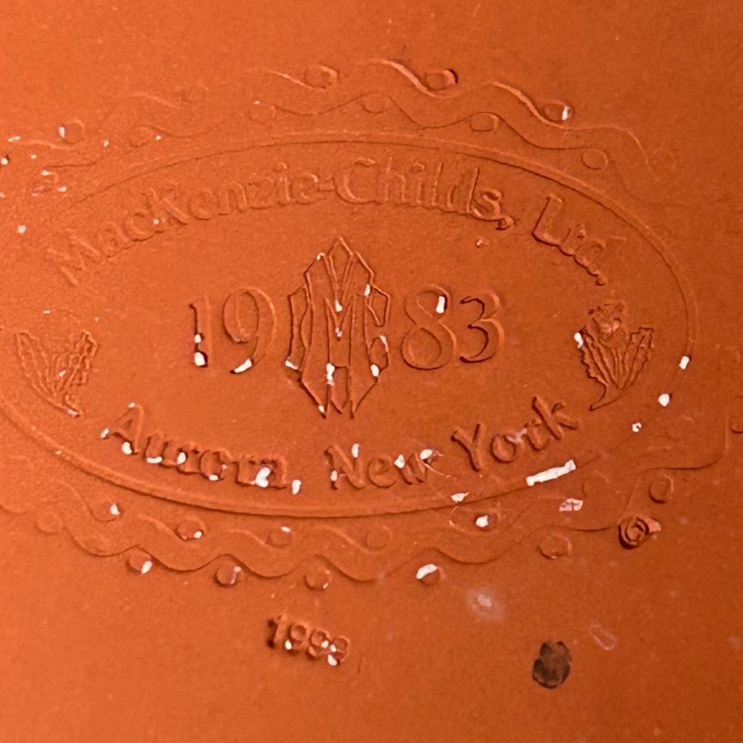 Clay Vintage MacKenzie Childs “Aalsmeer” Decorative Fluted Rim Dinner Plates 11” For Sale