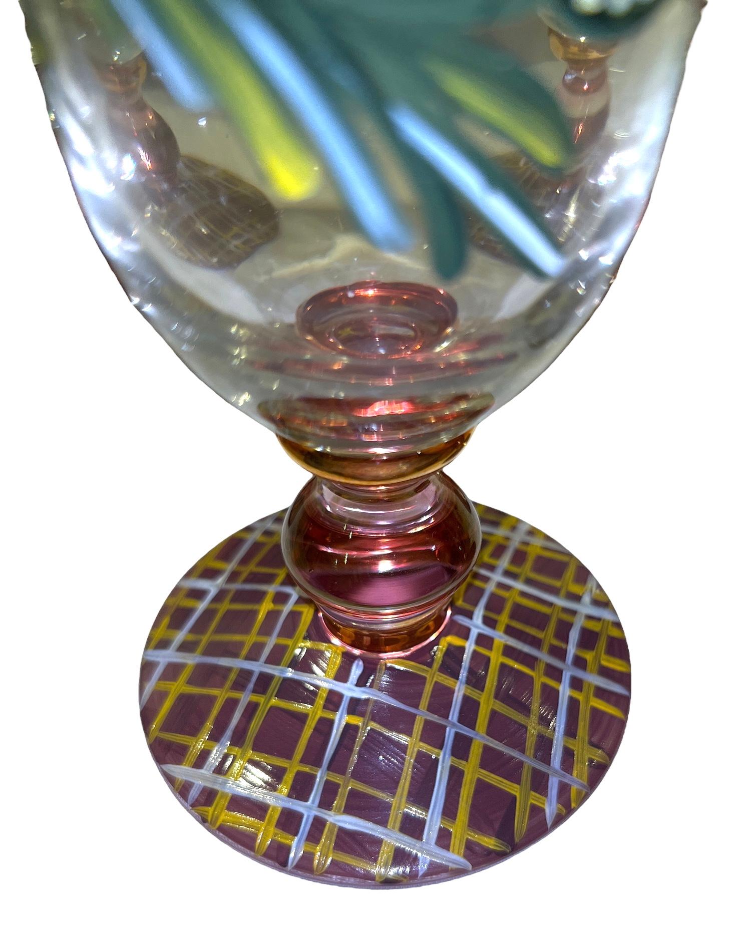 Vintage Mackenzie Childs Glasses 'Set of 4' In Good Condition In Naples, FL