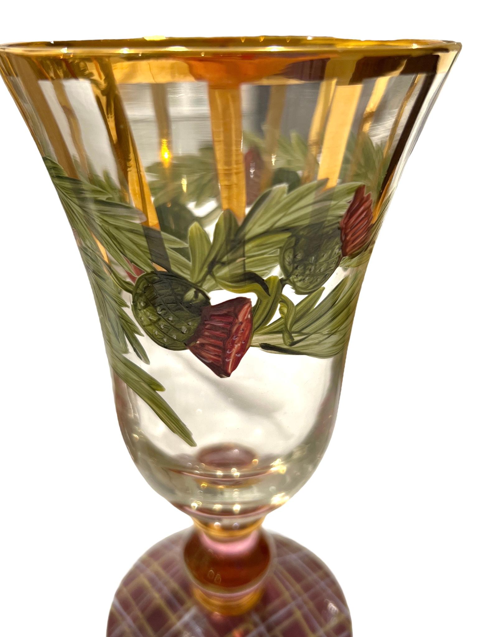 Contemporary Vintage Mackenzie Childs Glasses 'Set of 4'