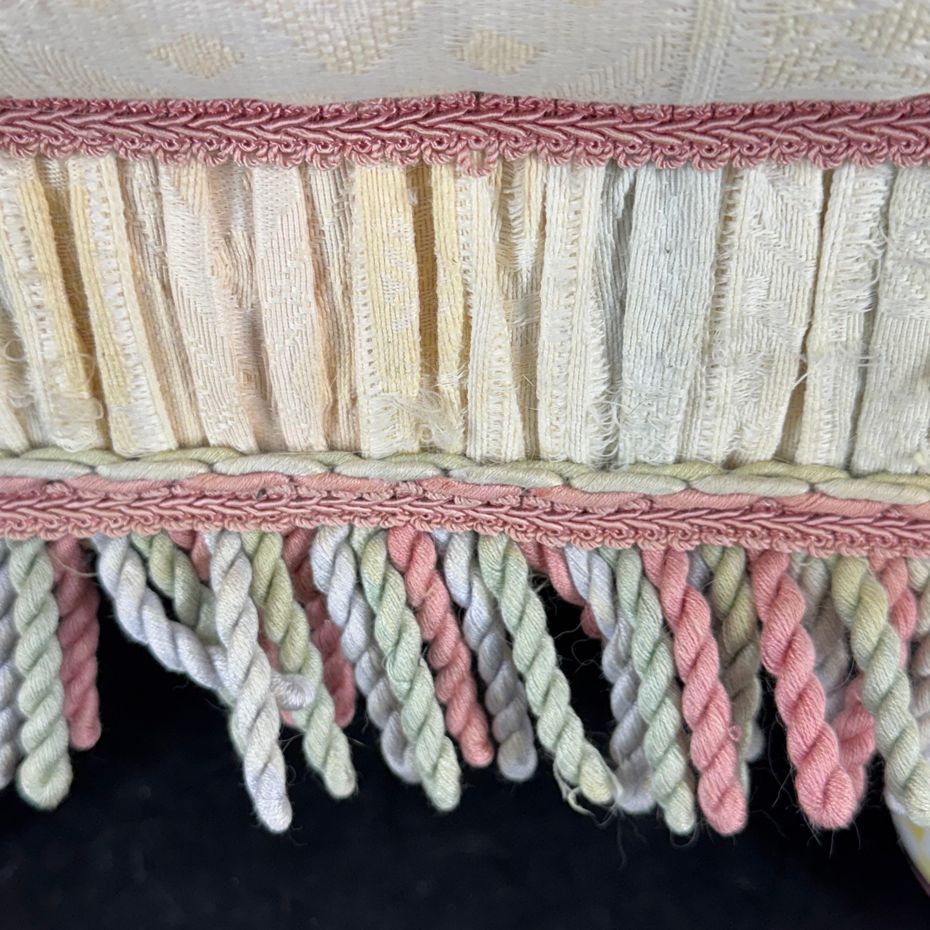 Vintage Mackenzie Childs Tufted Upholstered Footstool 7