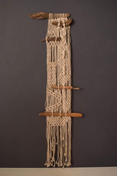 Arazzo da parete in fibra d'arte vintage in macramè Driftwood