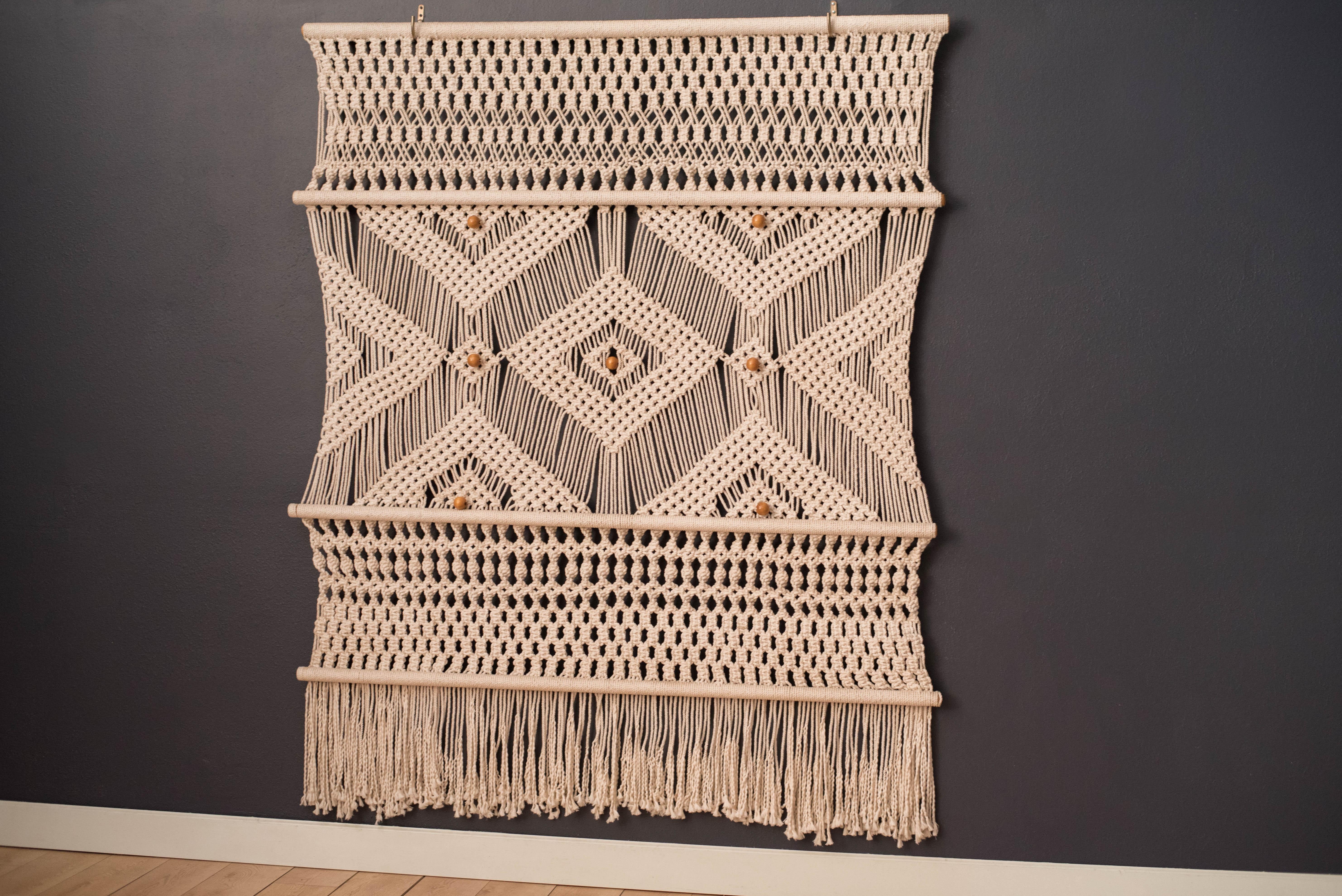 vintage macrame wall hanging