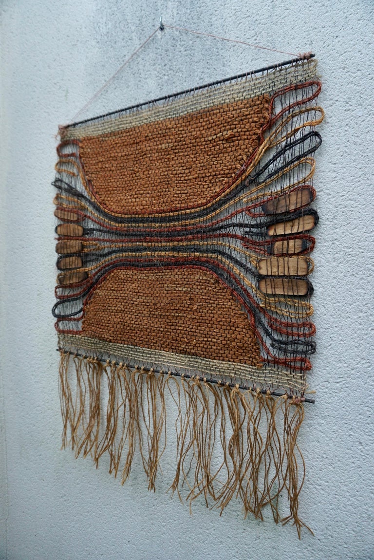 Vintage Macrame Wood and Rope Art Wall Hanging Tapestry For Sale at 1stDibs macrame art rope wall art macrame hanging rope