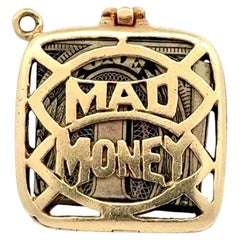 Ciondolo vintage Mad Money da 1 dollaro con ciondolo a forma di charm in oro