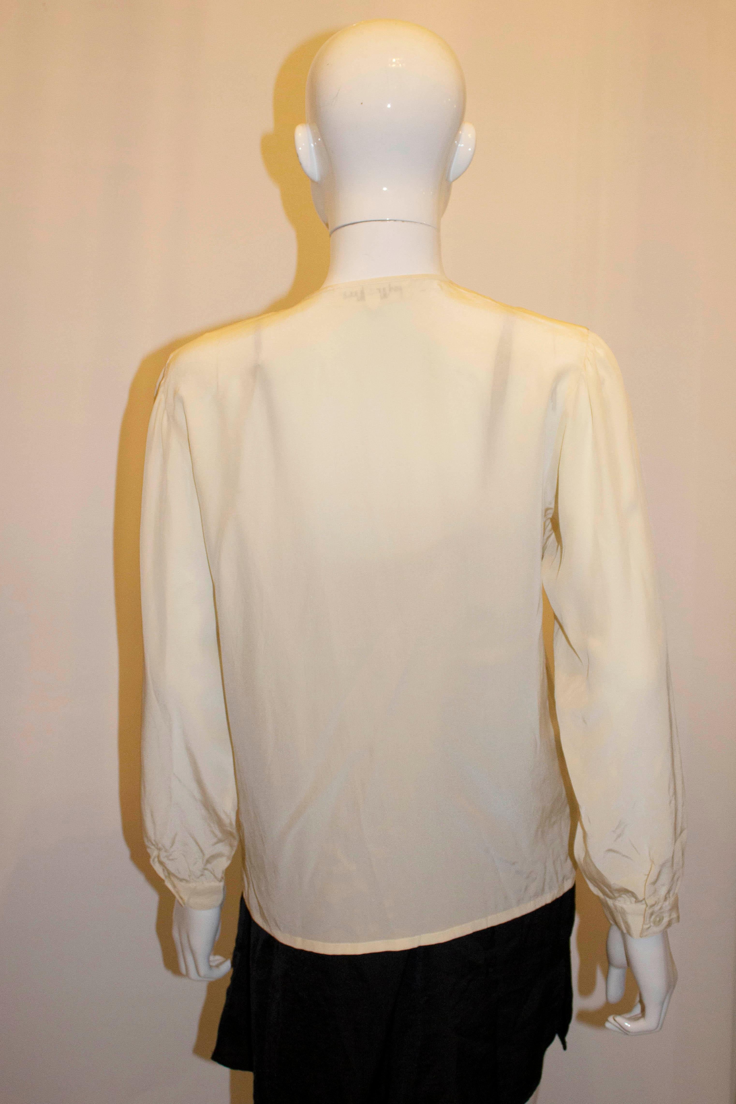 Vintage Madame Hanai Silk Blouse In Good Condition For Sale In London, GB