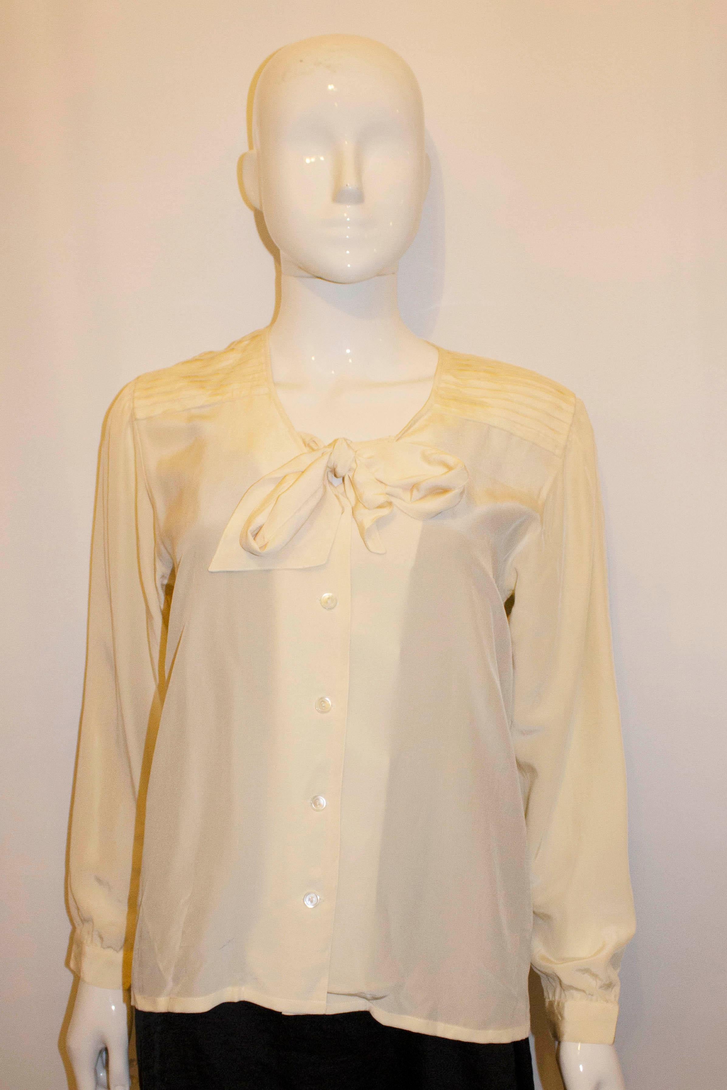 Vintage Madame Hanai Silk Blouse For Sale 1