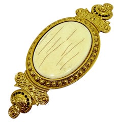 Vintage MADE IN FRANCE gold tone faux bone hair barette Vintage MADE IN FRANCE gold tone faux bone hair barette