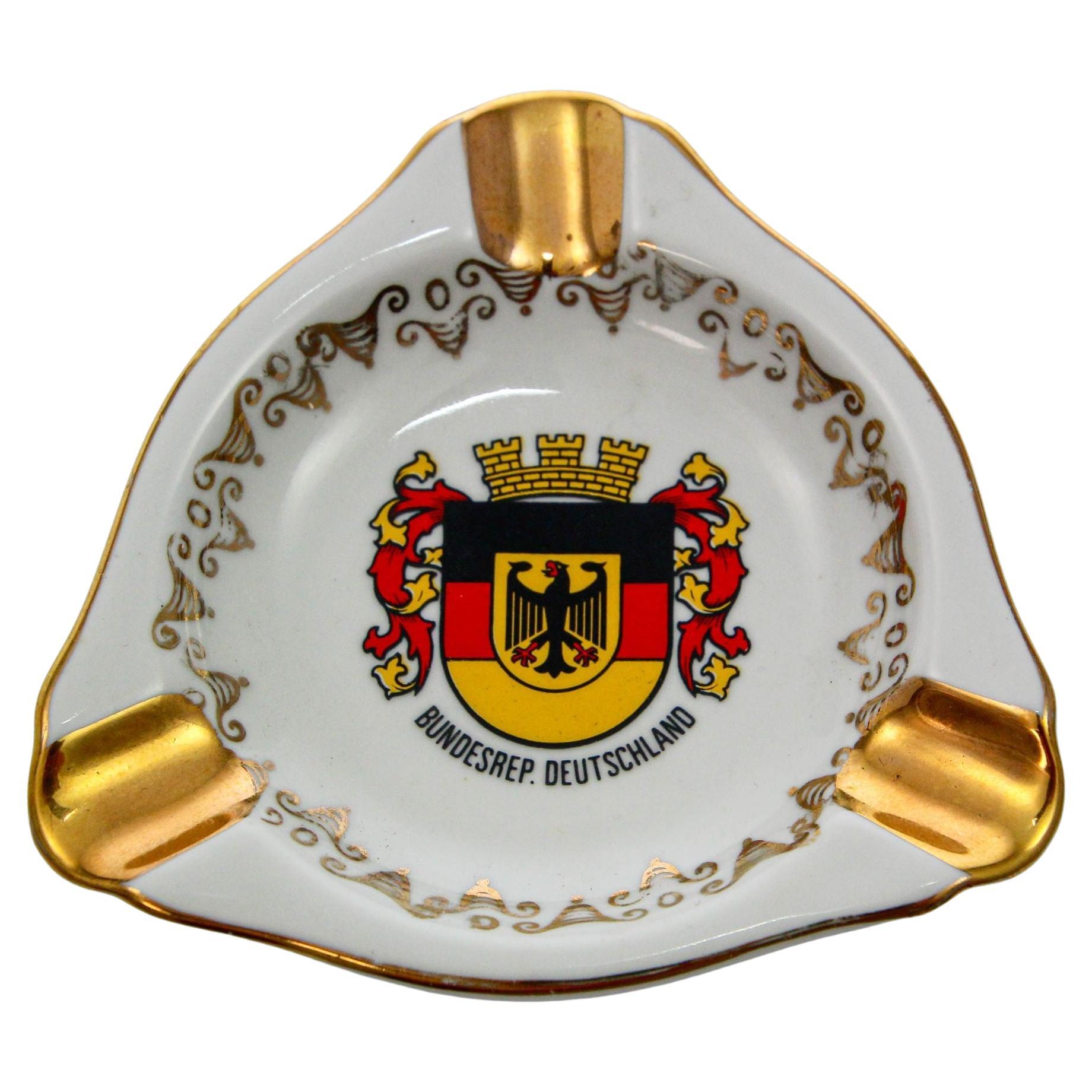 Vintage Made in Germany Souvenir Porcelain Ashtray Collectible Limited Edition For Sale